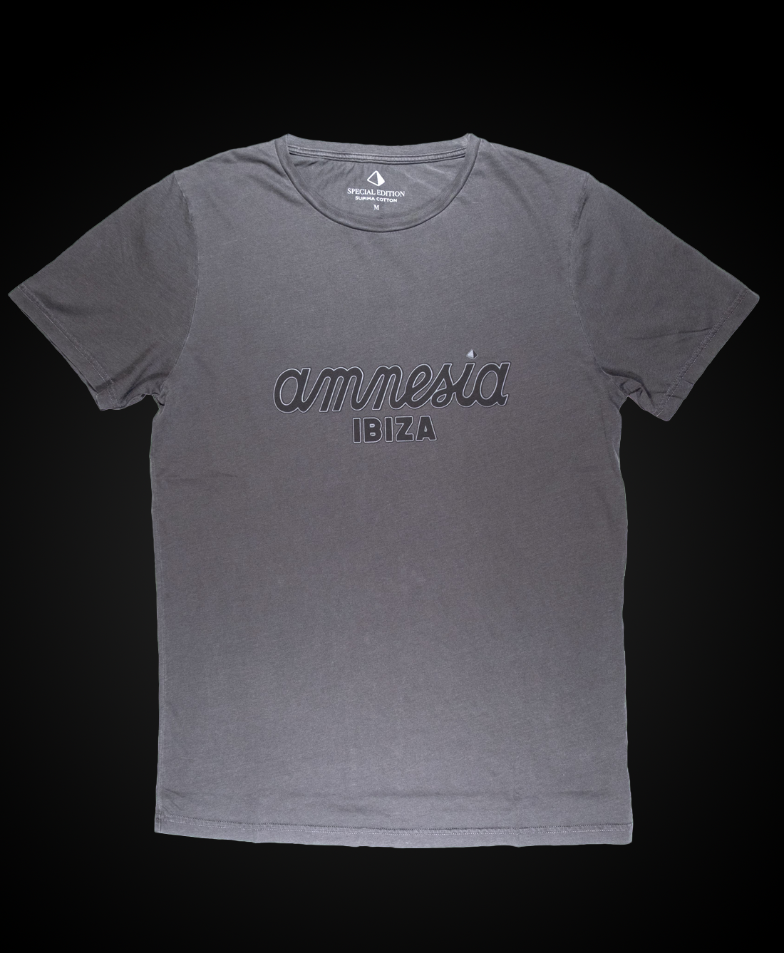 AMNESIA IBIZA BLACK ON GREY T-SHIRT