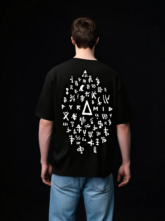 PYRAMID SYMBOLS BLACK T-SHIRT
