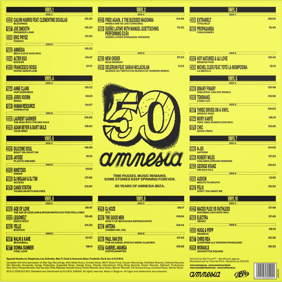AMNESIA 50th ANNIVERSARY VINYL COLLECTION
