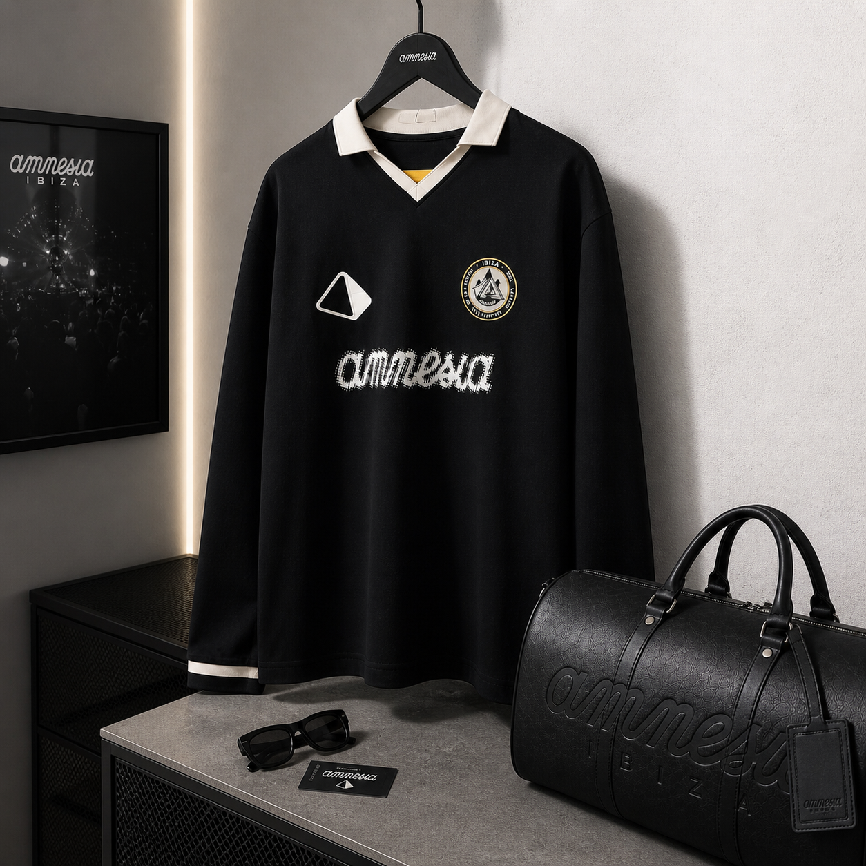 AMNESIA VINTAGE CLUB JERSEY BLACK