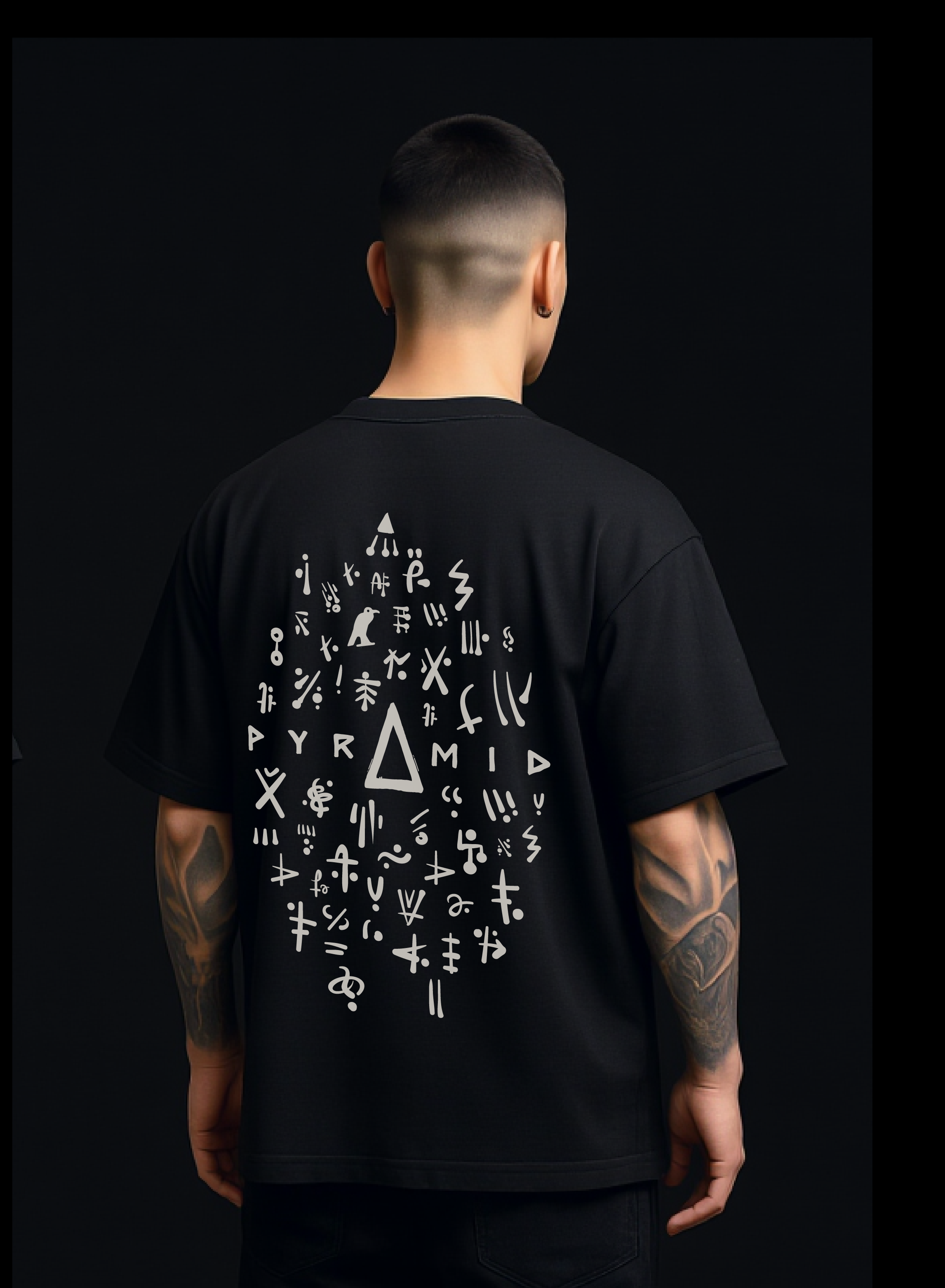 PYRAMID SYMBOLS BLACK T-SHIRT