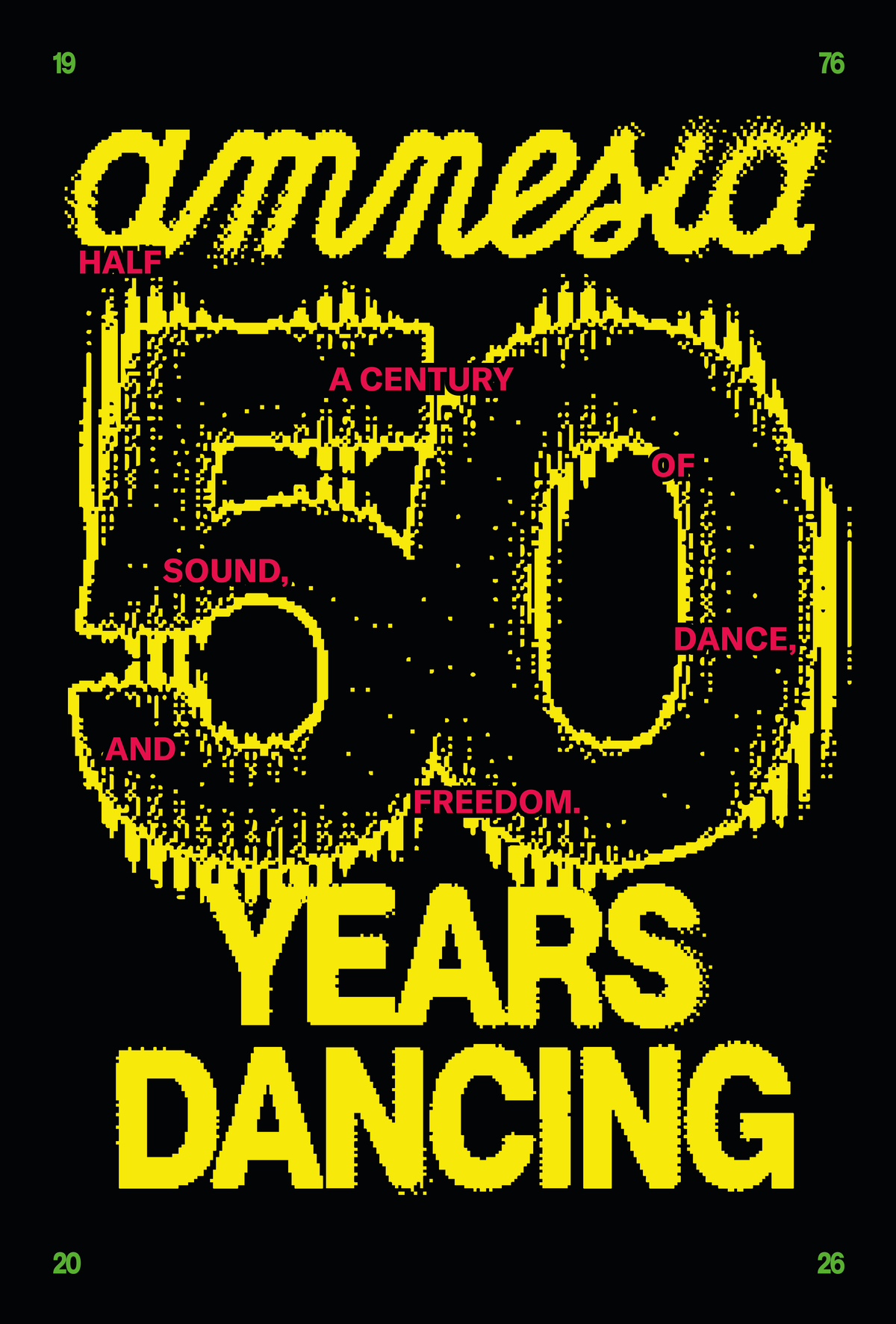 AMNESIA 50 YEARS DANCING POSTER