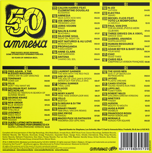 AMNESIA 50th ANNIVERSARY CD COLLECTION