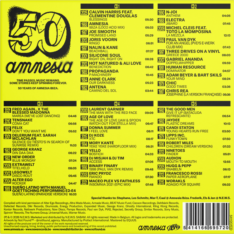 AMNESIA 50th ANNIVERSARY CD COLLECTION